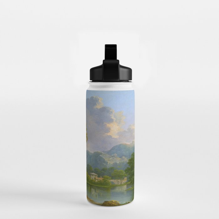 Wooded Hilly Landscape Antique Oil Painting Water Bottle Gallery Image 2