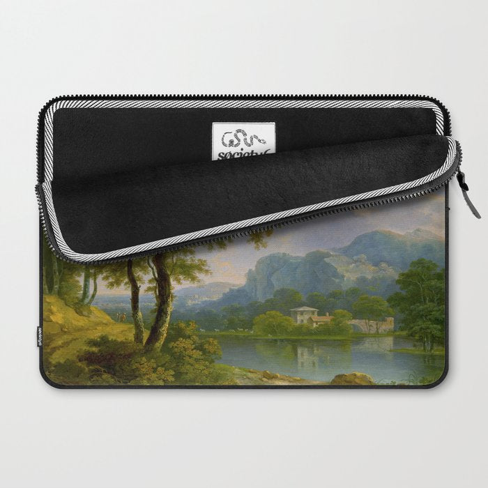 Wooded Hilly Landscape Antique Oil Painting Laptop Sleeve Gallery Image 2