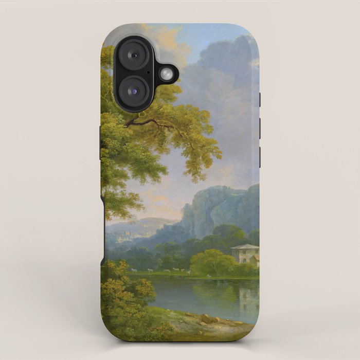 Wooded Hilly Landscape Antique Oil Painting iPhone Case Gallery Image 1
