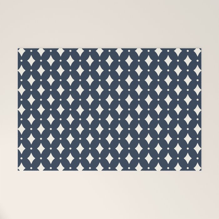 Vintage Stars VIII Dark Navy Blue Welcome Mat Gallery Image 1