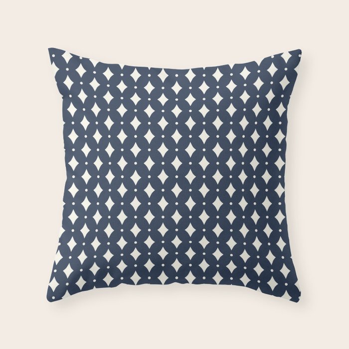 Vintage Stars VIII Dark Navy Blue Throw Pillow Gallery Image 6