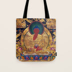 Amitabha Buddha Golden Shambala Thangka Tote Bag Gallery Image 1
