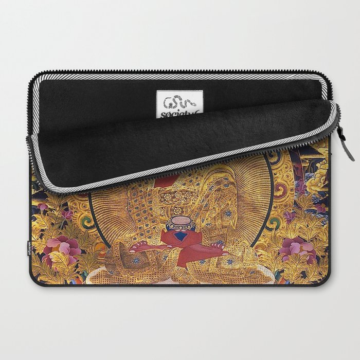 Amitabha Buddha Golden Shambala Thangka Laptop Sleeve Gallery Image 2