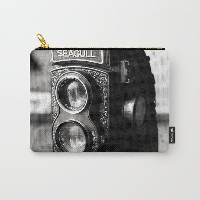 Vintage Camera Tri-pod Seagull black and white photograph - photography - photographs wall decor Carry All Pouch Gallery Image 1
