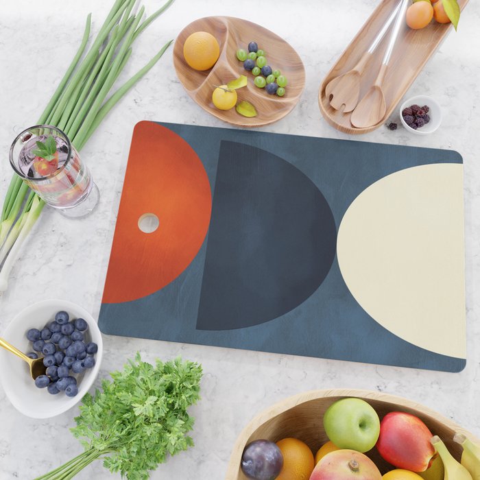 mid century geometric autumn 4 Cutting Board Gallery Image 2