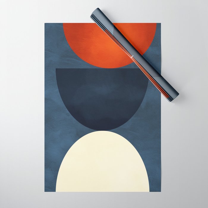 mid century geometric autumn 4 Wrapping Paper Gallery Image 1