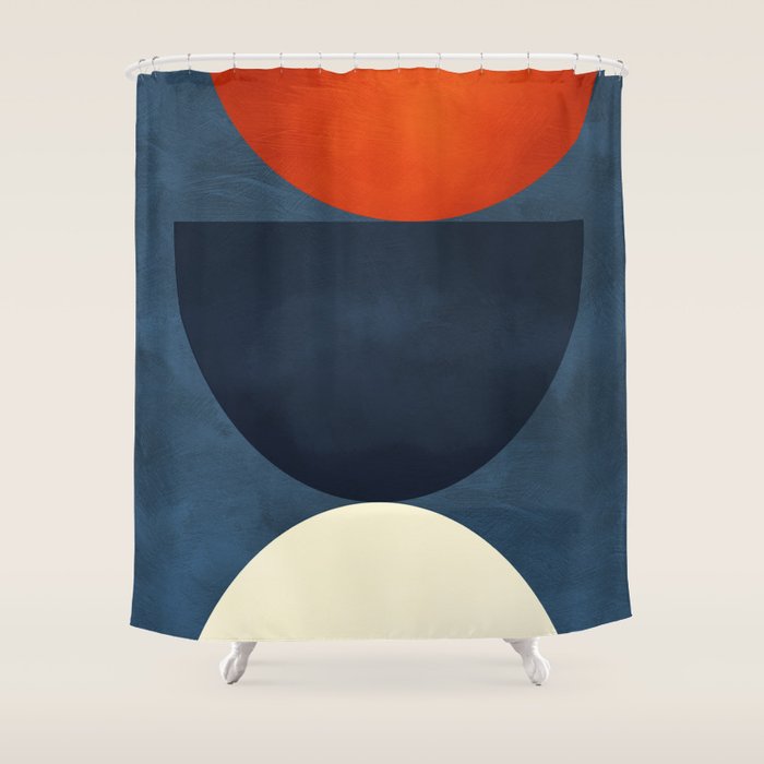 mid century geometric autumn 4 Shower Curtain Gallery Image 1