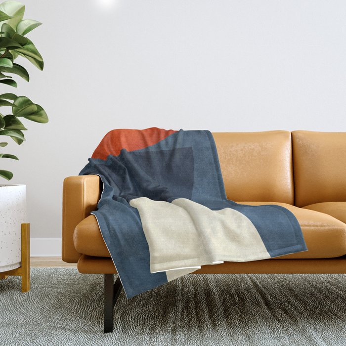 mid century geometric autumn 4 Throw Blanket Gallery Image 1