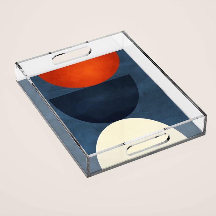 mid century geometric autumn 4 Acrylic Tray Gallery Image 1