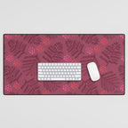 Winter & Woodsy Pine Trees in Ruby Red Desk Mat Gallery Image 1