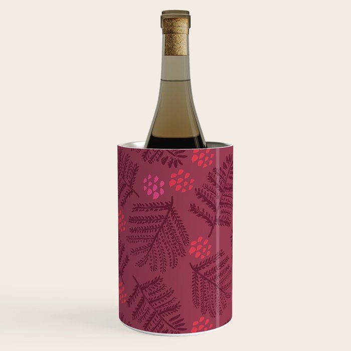 Winter & Woodsy Pine Trees in Ruby Red Wine Chiller Gallery Image 2