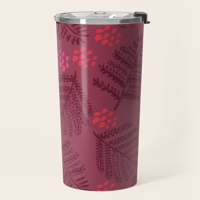 Winter & Woodsy Pine Trees in Ruby Red Travel Mug Gallery Image 2