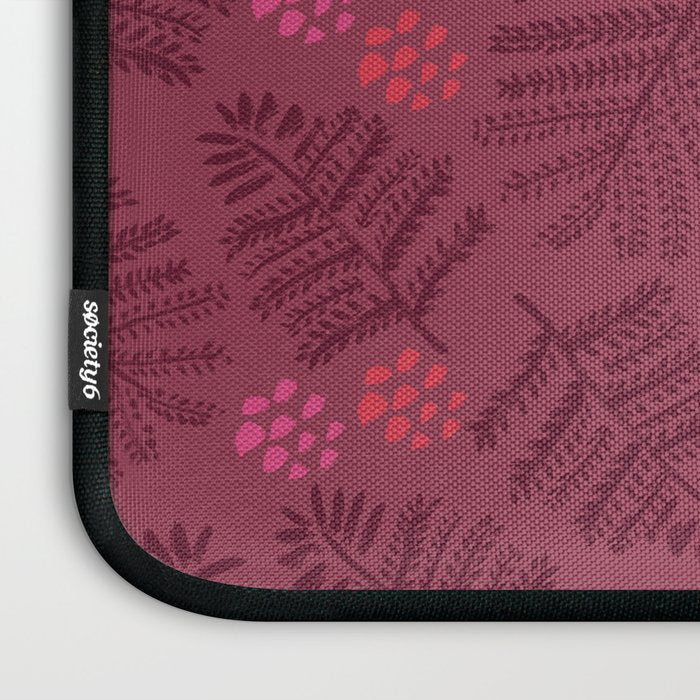 Winter & Woodsy Pine Trees in Ruby Red Laptop Sleeve Gallery Image 3