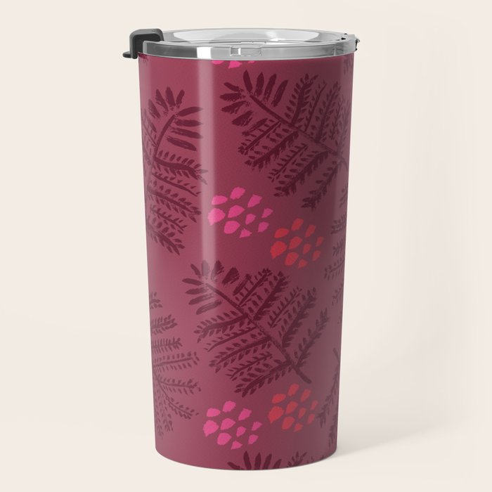 Winter & Woodsy Pine Trees in Ruby Red Travel Mug Gallery Image 3
