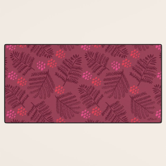 Winter & Woodsy Pine Trees in Ruby Red Desk Mat Gallery Image 3