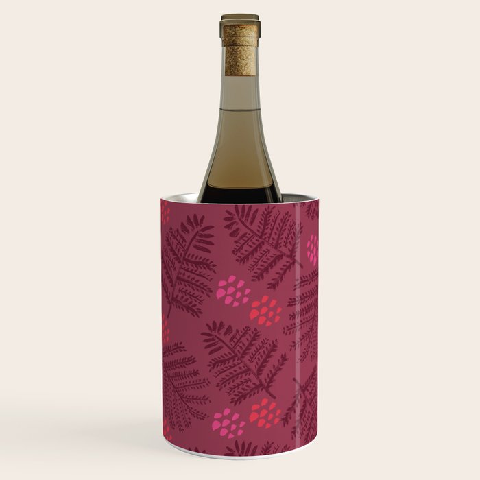 Winter & Woodsy Pine Trees in Ruby Red Wine Chiller Gallery Image 1
