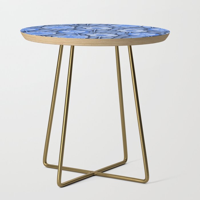 Folk Floral Blossoms in Midnight Blue Side Table Gallery Image 1