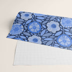 Folk Floral Blossoms in Midnight Blue Wrapping Paper Gallery Image 2