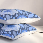 Folk Floral Blossoms in Midnight Blue Pillow Sham Gallery Image 3