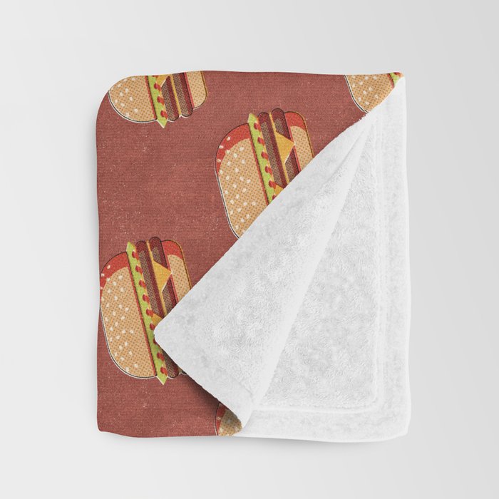 FAST FOOD / Burger - pattern Throw Blanket Gallery Image 3