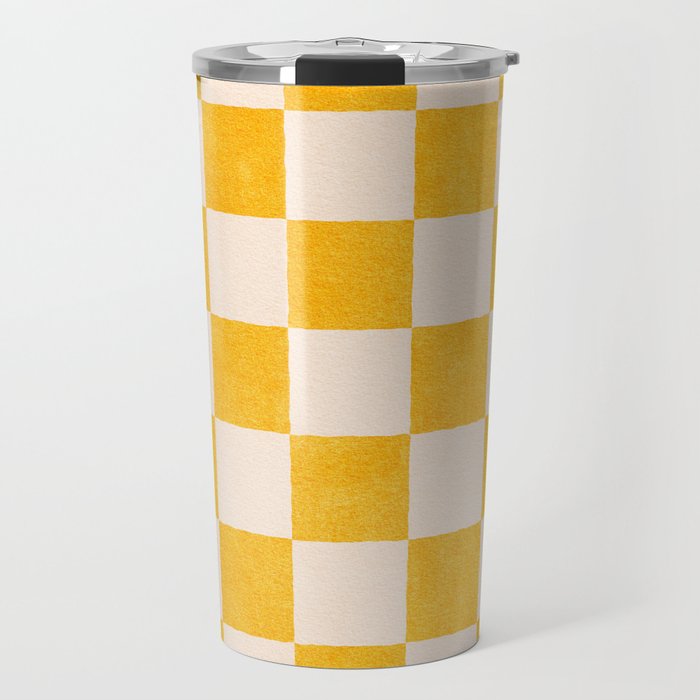CHECKER - 001 - Goldenrod Travel Mug Gallery Image 1