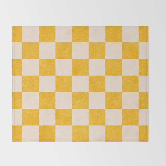 CHECKER - 001 - Goldenrod Throw Blanket Gallery Image 2