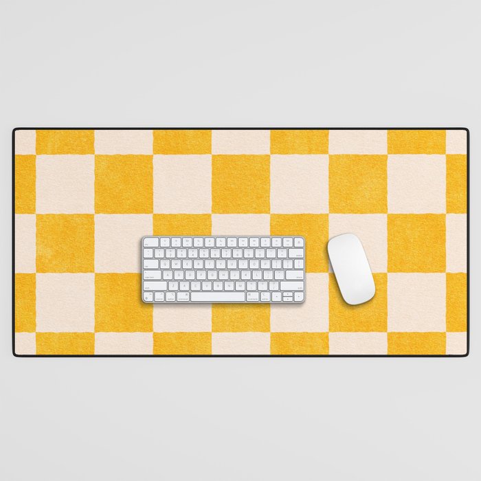 CHECKER - 001 - Goldenrod Desk Mat Gallery Image 1