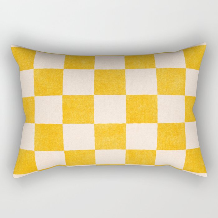 CHECKER - 001 - Goldenrod Rectangular Pillow Gallery Image 1