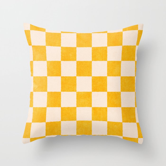 CHECKER - 001 - Goldenrod Throw Pillow Gallery Image 6