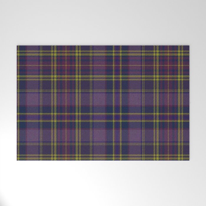Vintage Purple Tartan Plaid Pattern Welcome Mat Gallery Image 1