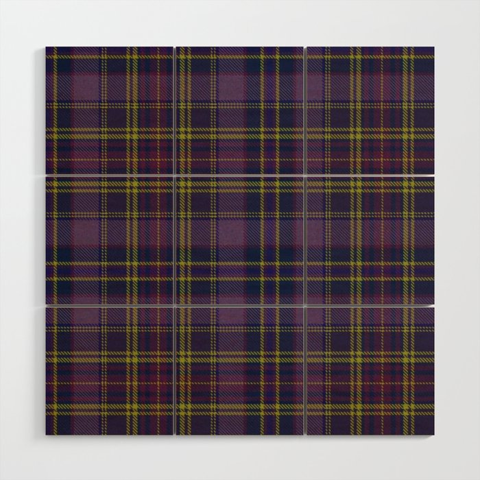 Vintage Purple Tartan Plaid Pattern Wood Wall Art Gallery Image 1