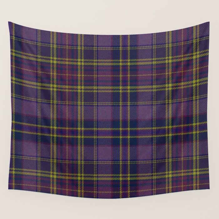 Vintage Purple Tartan Plaid Pattern Wall Tapestry Gallery Image 1