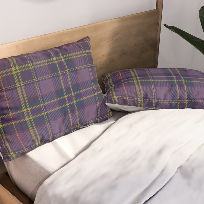 Vintage Purple Tartan Plaid Pattern Pillow Sham Gallery Image 2