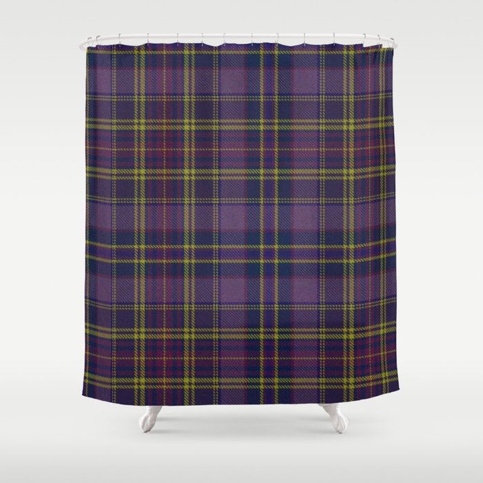 Vintage Purple Tartan Plaid Pattern Shower Curtain Gallery Image 1