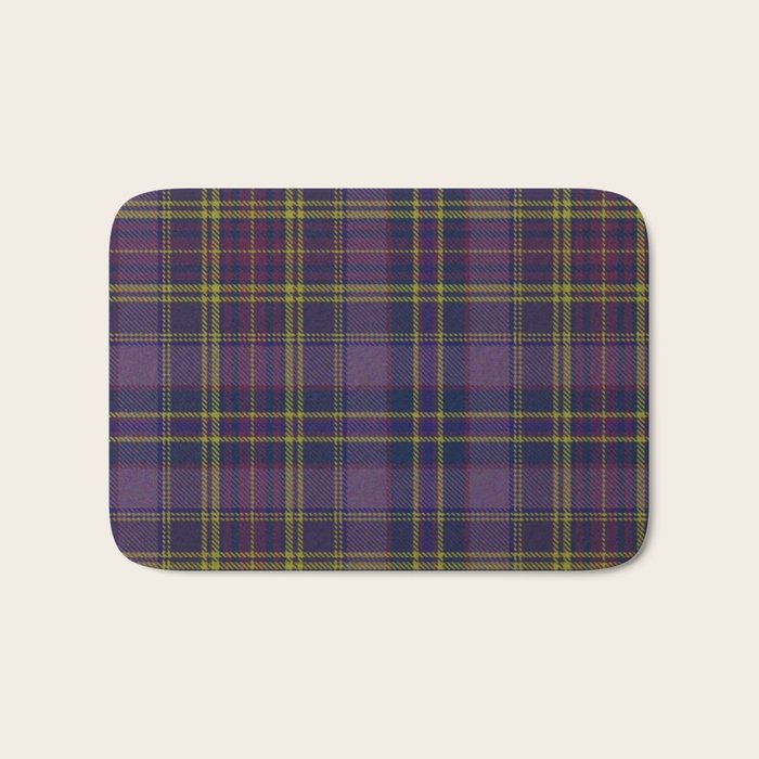 Vintage Purple Tartan Plaid Pattern Bath Mat Gallery Image 1