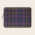 Vintage Purple Tartan Plaid Pattern Laptop Sleeve Gallery Image 1