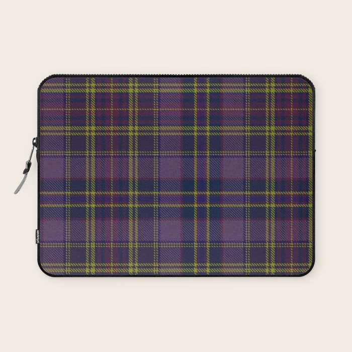 Vintage Purple Tartan Plaid Pattern Laptop Sleeve Gallery Image 1