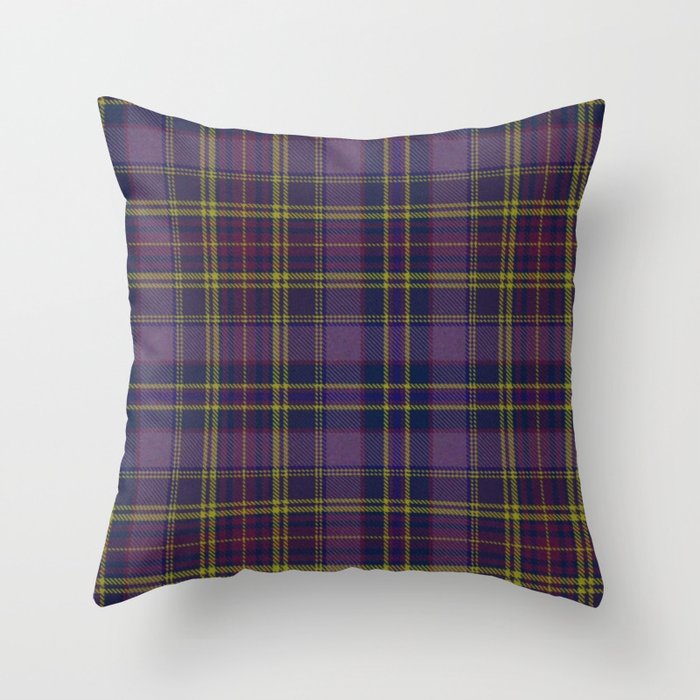 Vintage Purple Tartan Plaid Pattern Throw Pillow Gallery Image 1