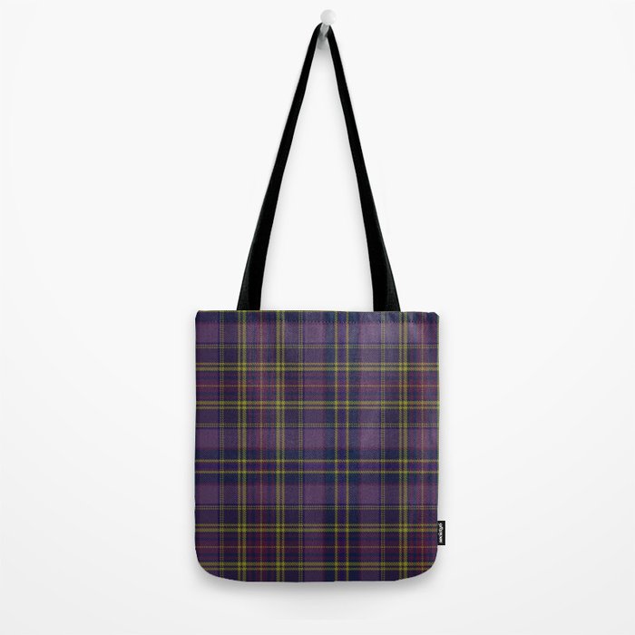 Vintage Purple Tartan Plaid Pattern Tote Bag Gallery Image 2