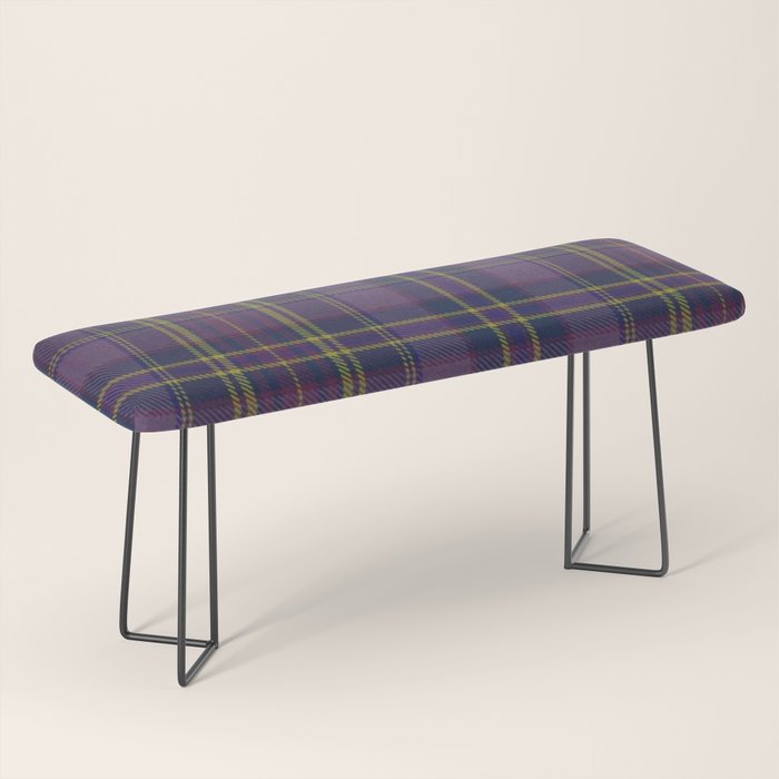 Vintage Purple Tartan Plaid Pattern Bench Gallery Image 1