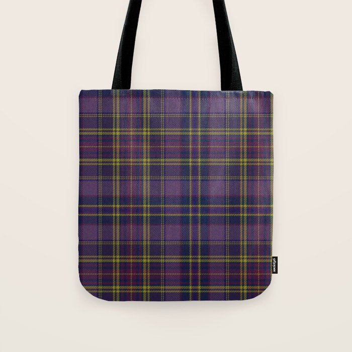 Vintage Purple Tartan Plaid Pattern Tote Bag Gallery Image 1