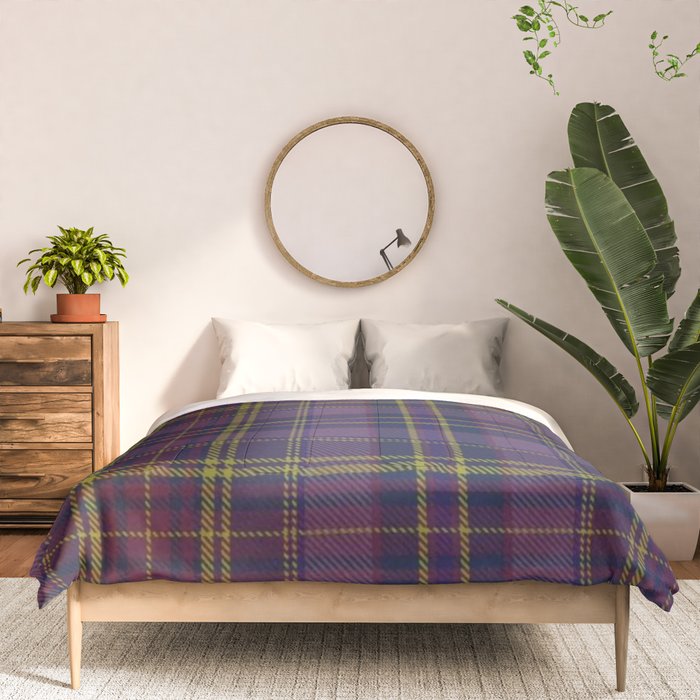 Vintage Purple Tartan Plaid Pattern Comforter Gallery Image 3