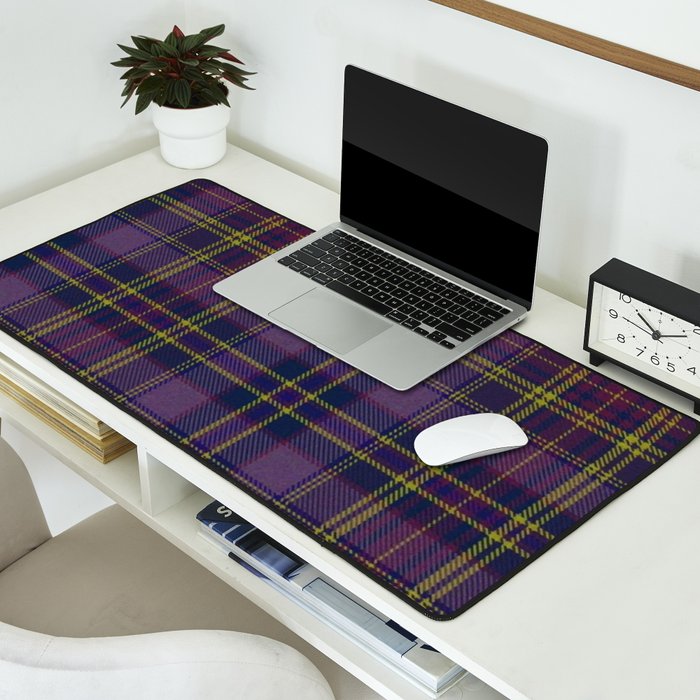 Vintage Purple Tartan Plaid Pattern Desk Mat Gallery Image 2