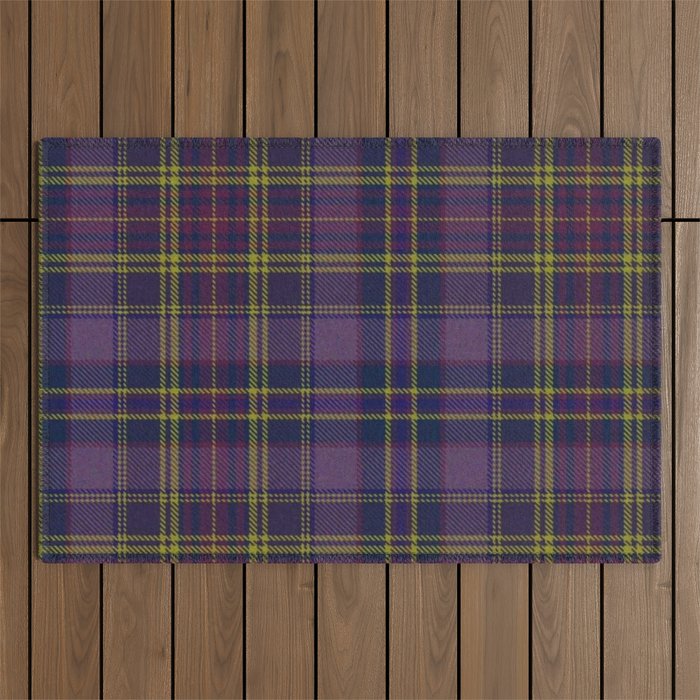 Vintage Purple Tartan Plaid Pattern Outdoor Rug Gallery Image 1