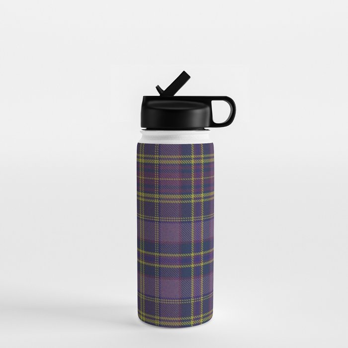 Vintage Purple Tartan Plaid Pattern Water Bottle Gallery Image 1