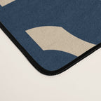 Mid Century Modern Loop Pattern in Navy Blue and Beige Desk Mat Gallery Image 4