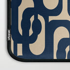 Mid Century Modern Loop Pattern in Navy Blue and Beige Laptop Sleeve Gallery Image 3