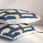 Mid Century Modern Loop Pattern in Navy Blue and Beige Pillow Sham Gallery Image 3