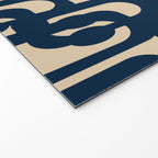 Mid Century Modern Loop Pattern in Navy Blue and Beige Welcome Mat Gallery Image 2