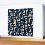 Mid Century Modern Loop Pattern in Navy Blue and Beige Wall Mural Gallery Image 2